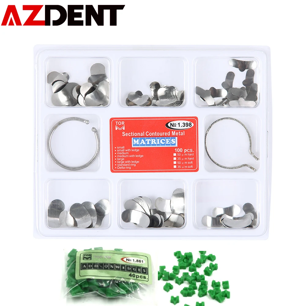 100 шт. Azdent ental секционные Контурные Матричные матрицы 40 силиконовые