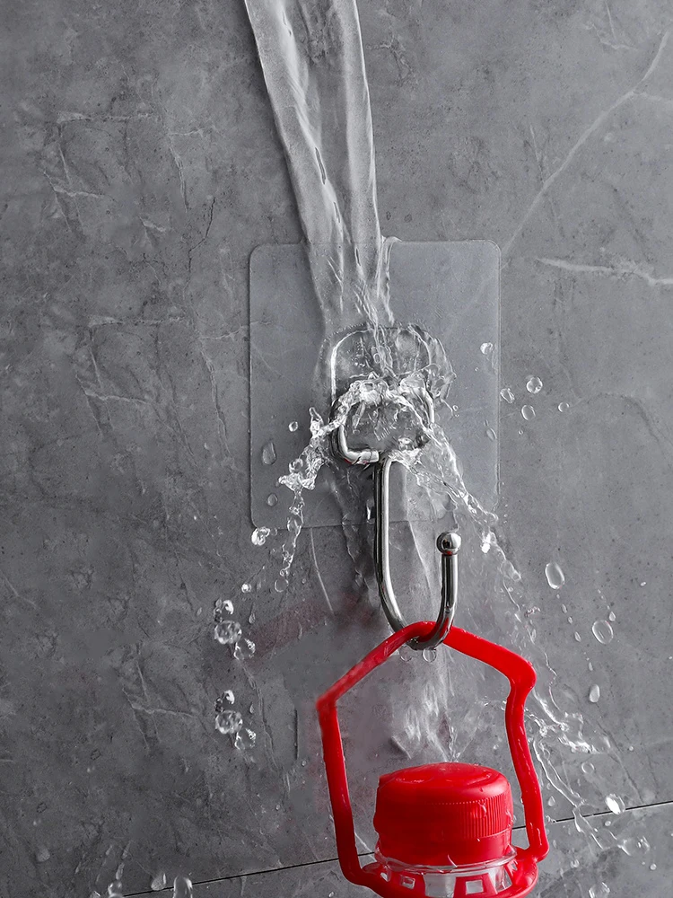 Прозрачный пластиковый крючок с двусторонней клейкой пряжкой для ванной кухни