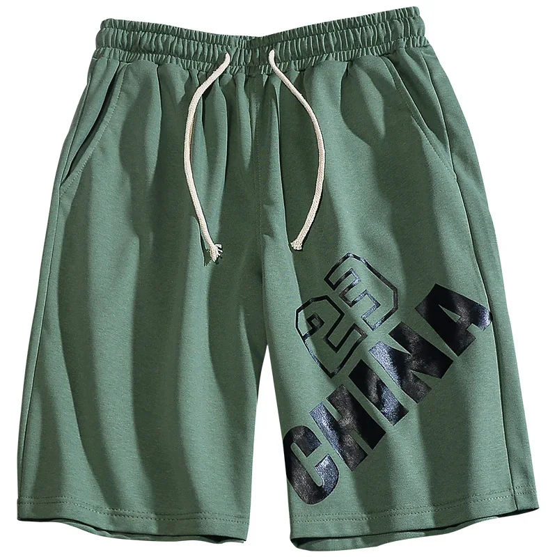 

Шорты мужские из дышащего хлопка, серые, зеленые, черные, с китайским принтом, спортивные штаны с эластичной резинкой на талии, летние, 2020