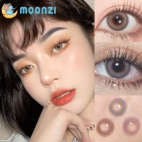 MOONZI highlight brown unique contact lens big beauty Pupil Colored Contact Lenses for eyes yearly Myopia prescription degree