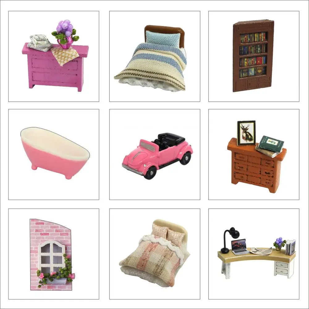 diy dollhouse rotate music box miniature assemble kits doll house with furnitures wooden house toys for children birthday gift free global shipping