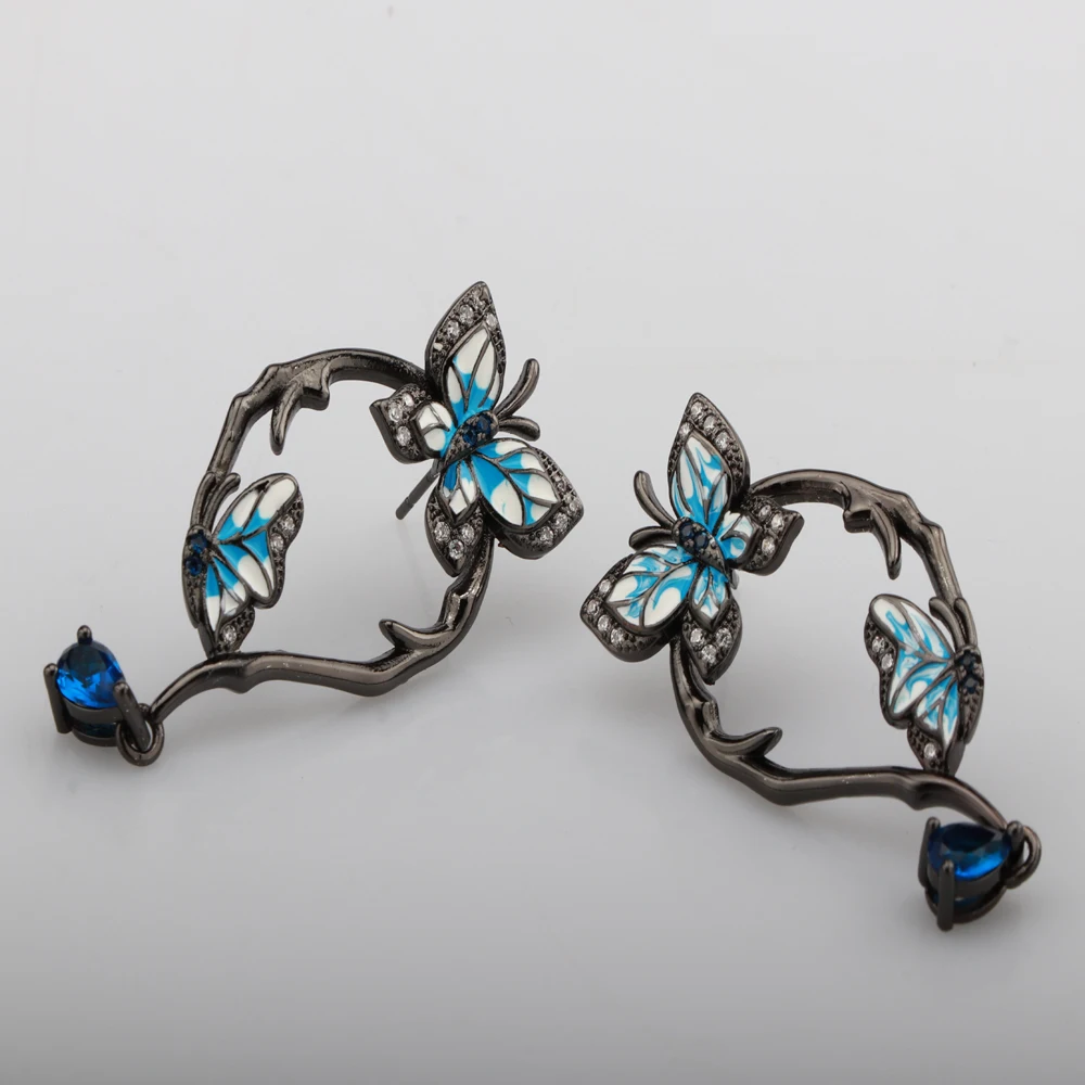 Новые креативные эмалевые украшения очаровательные большие серьги гвоздики в