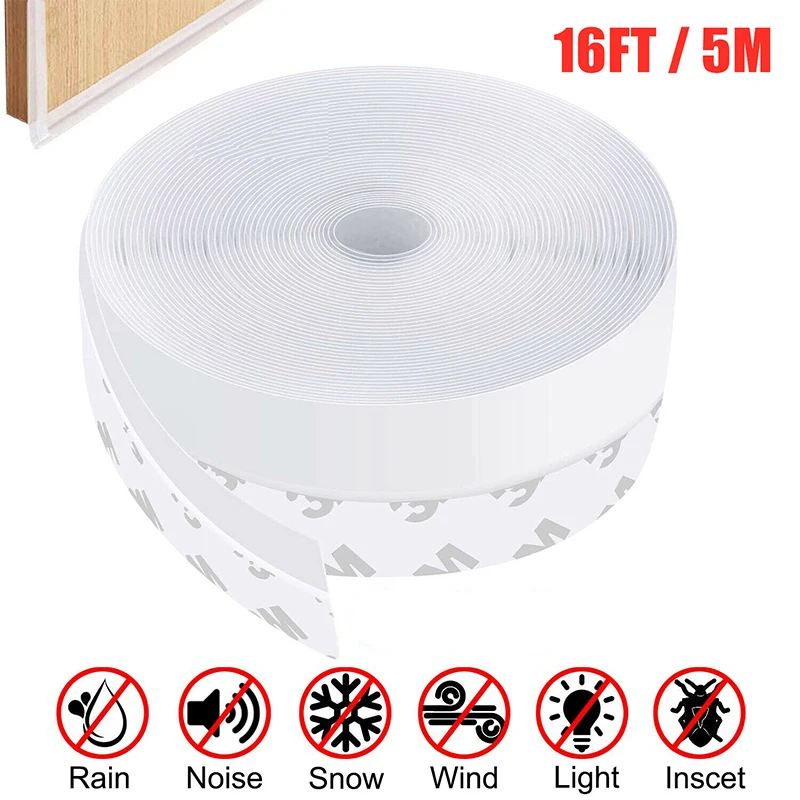 

5M Self Adhesive Door Bottom Seal Strip Window Gap Sealing Strip Weather Stripping Insect Proof Sound Insulation Windproof Strip