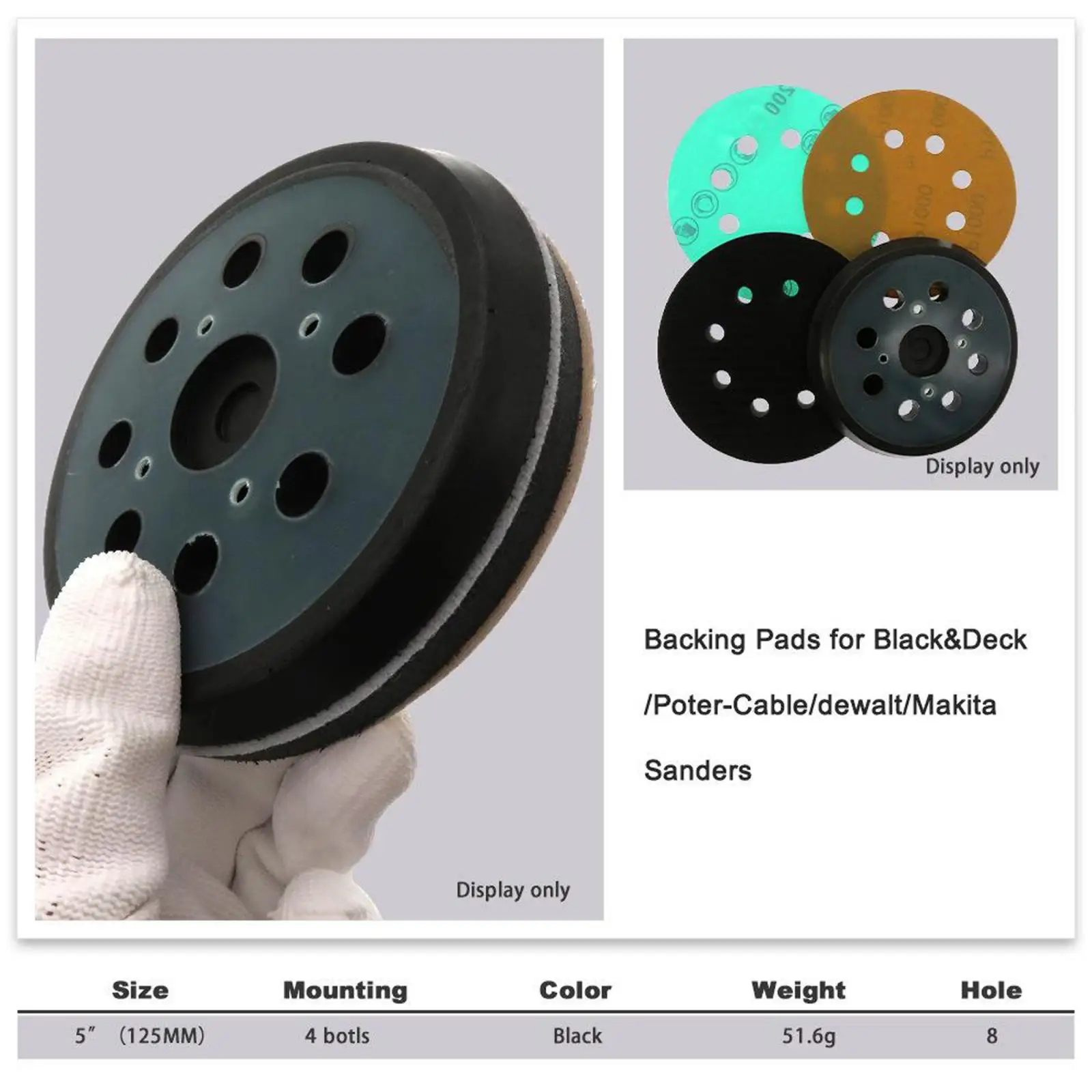 

5inch/125mm Sanding Pad Orbital Palm Sander Backing Plate