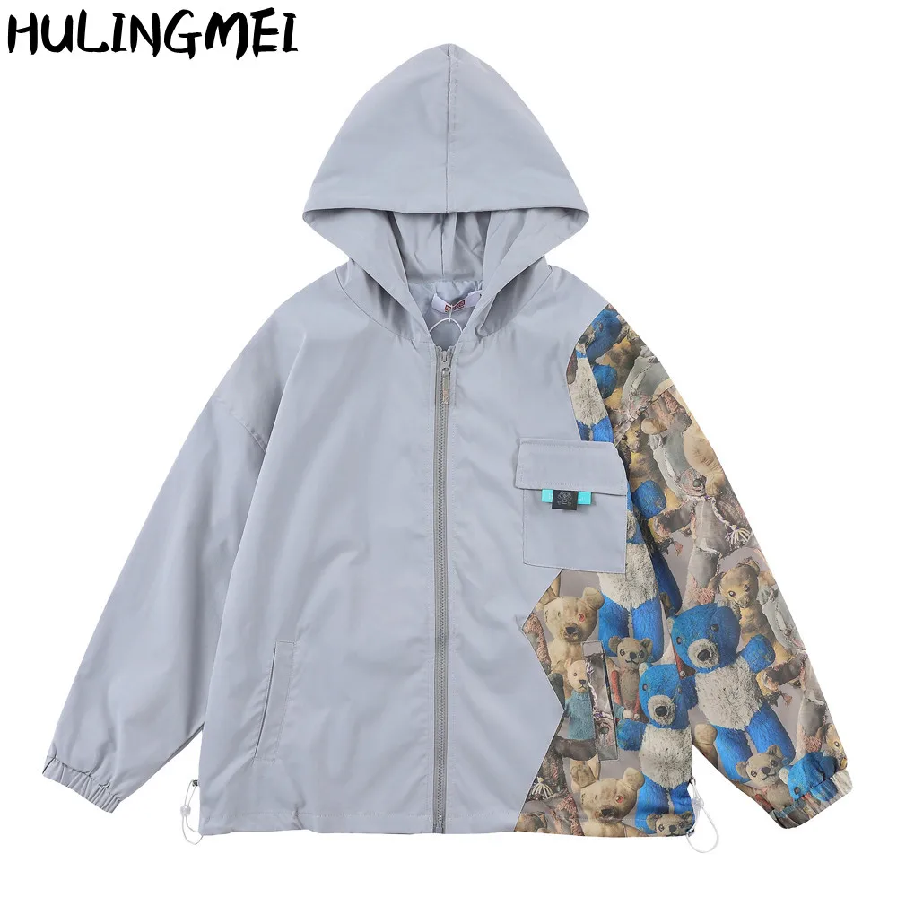 

2021 Autumn Zip Hoodey Cartoons Graphic Jacket New Casual Hip Hop Hooded Sportswear Jackets Windbreak For Women Blouse