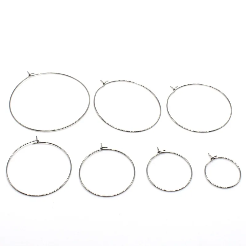 50 шт./лот 20/25/30/35/40 мм из нержавеющей стали большой круг провода обручи петли