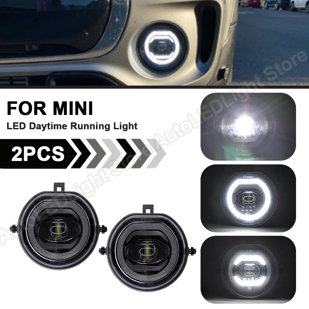 

2Pc For Mini Cooper F54 F55 F56 F57 2013 2014 2015 2016 2017 2018 LED Halo Ring DRL Daytime Running Light Fog Light Parking Lamp