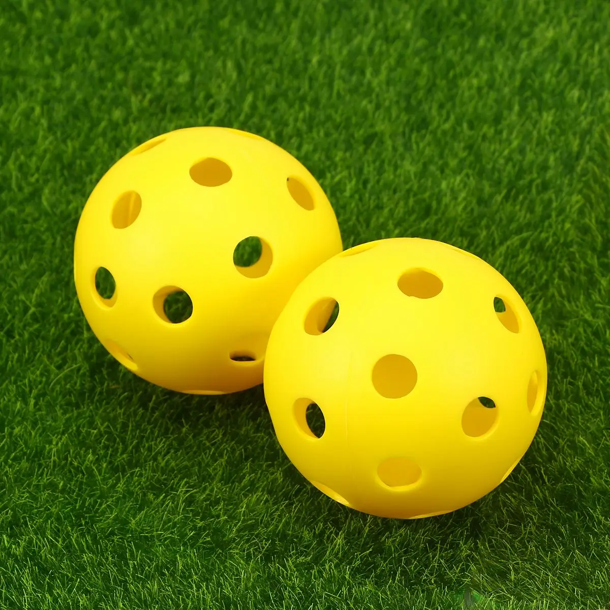 

8pcs Plastic Golf Balls Yellow Pickleball Ball with Holes Toy Ball for Indoor and Outdoor Courts