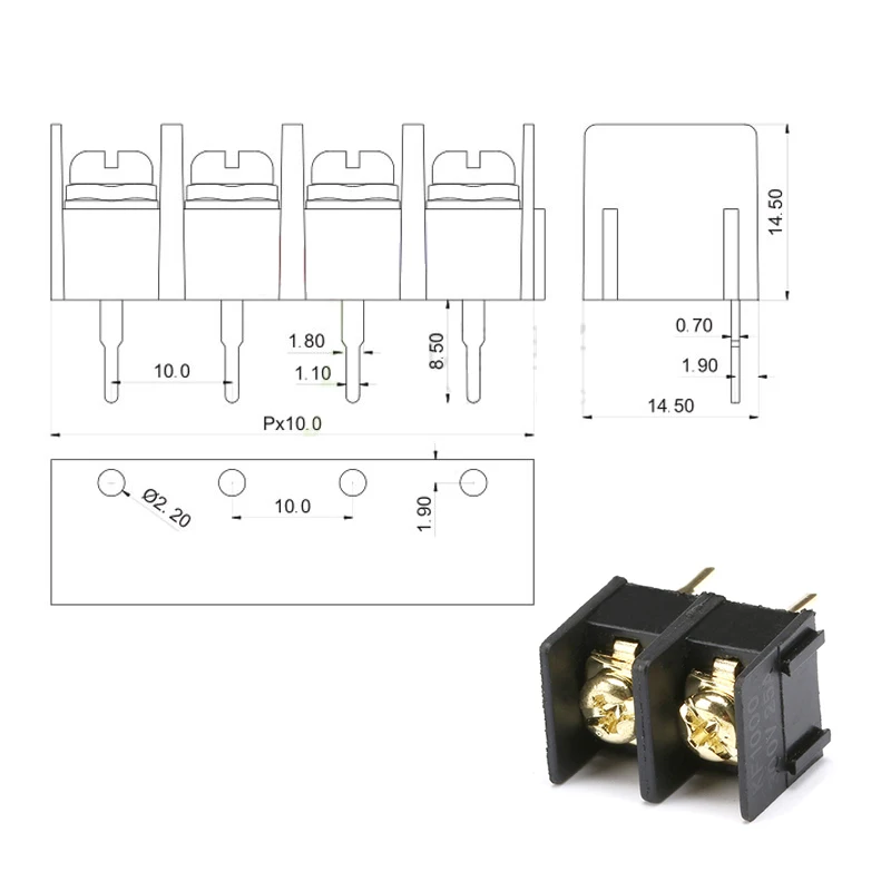 10 шт./лот KF1000 2P PCB винтовая Клеммная колодка коннектор шаг мм 2PIN PIN 2P|Терминалы| |