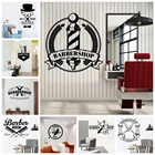 Новые художественные виниловые настенные наклейки для парикмахерской, декоративные настенные наклейки для стрижки комнаты, съемные обои для парикмахерской, настенные наклейки