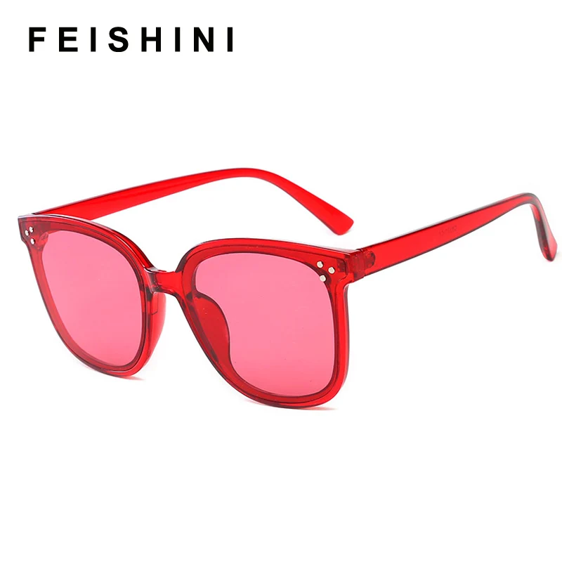 Женские и мужские солнцезащитные очки FEISHINI квадратные в стиле ретро с