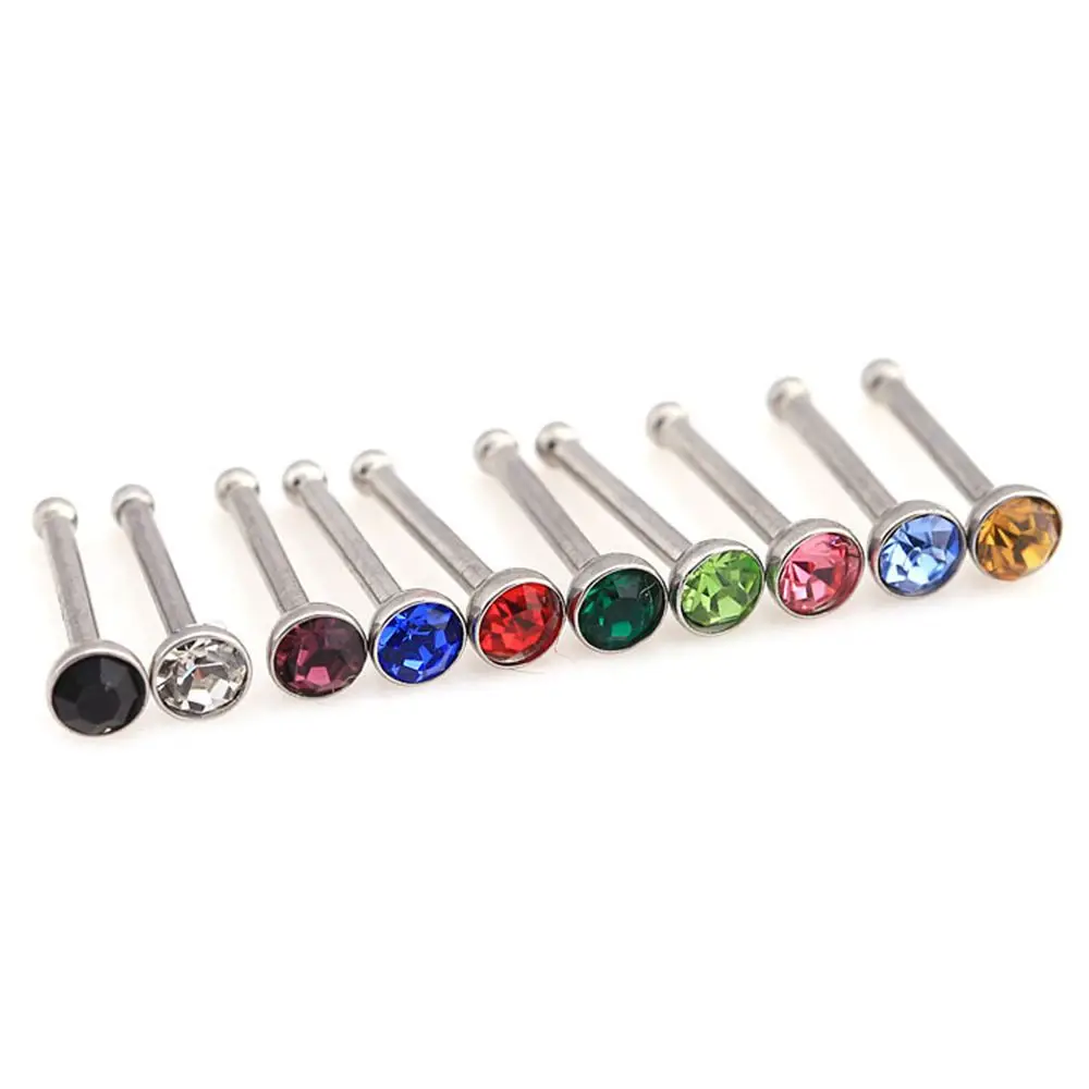 Женские серьги гвоздики из хирургической стали 20 шт./лот|Украшения для тела| |