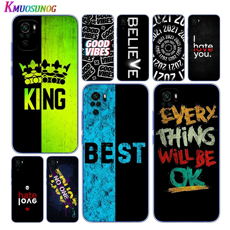 

Transparent Cover BEST Text Sentence For Xioami Redmi Note 10 10S 9T 9S 9 8T 8 7S 7 6 5A 5 4X 4 Pro Max Phone Case
