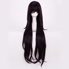 Парики для косплея Dangan Ronpa 2, длинные фиолетовые волнистые термостойкие синтетические волосы, парик + шапочка для парика