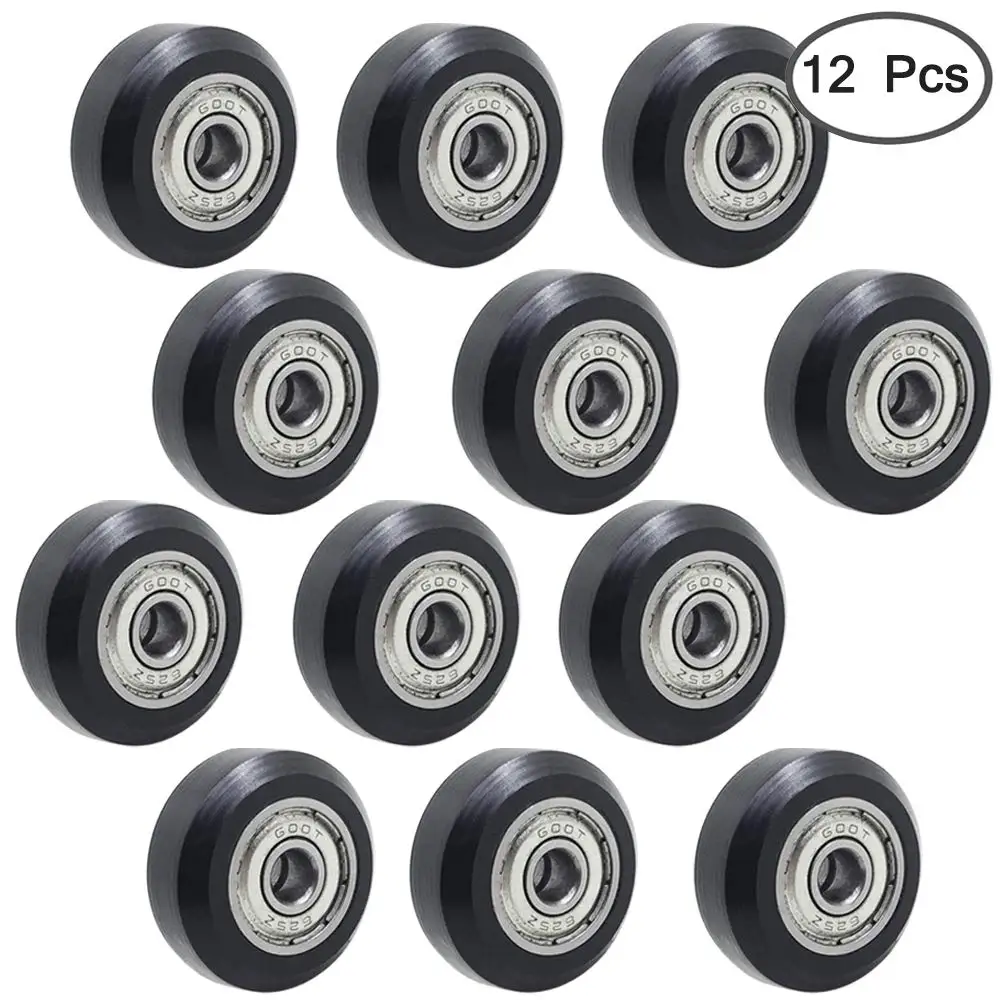 

12Pcs Big Plastic Pulley Wheels with Bearings Gear Perlin 3D Printer Compatible for CR-10 CR-10S CNC Router