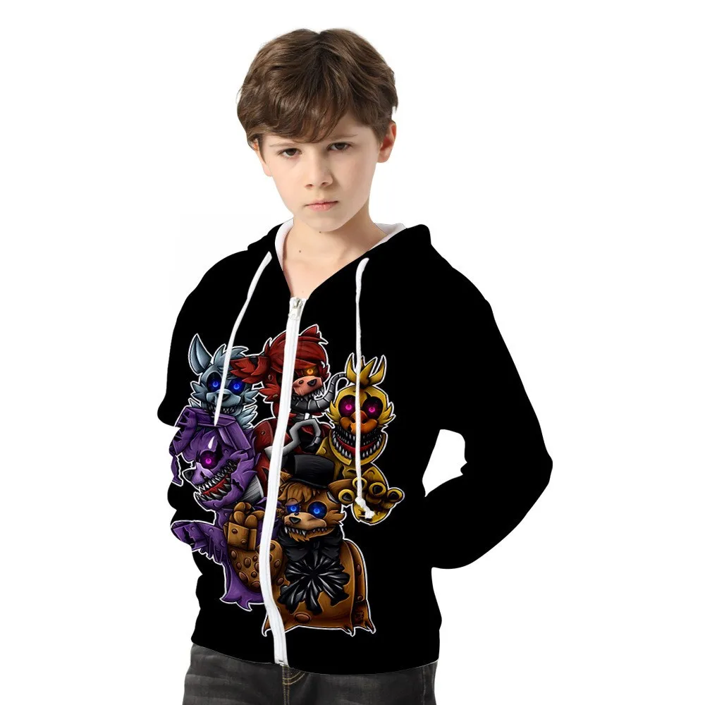 Детская толстовка с капюшоном пять ночей у FNAF на возраст от 3 до 14 лет | Мужская