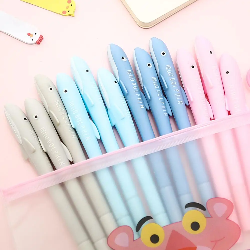 12/100 шт набор цветная забавная Милая гелевая ручка Дельфин каваи офисный