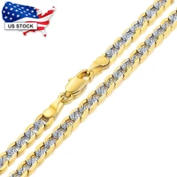 4mm mens womens necklace flat hammered curb cuban link chain silver color yellow gold color necklace for men women lgn64a