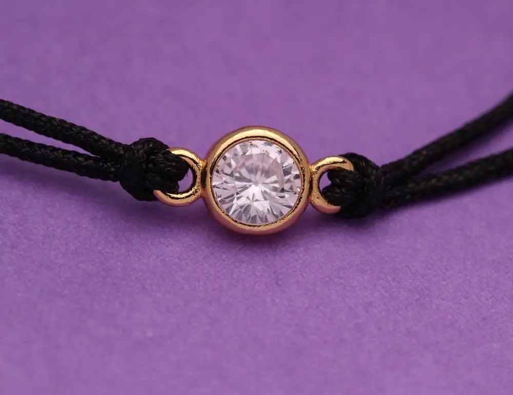 Женский браслет со сверкающими фианитами из меди тонкая Регулируемая цепочка с