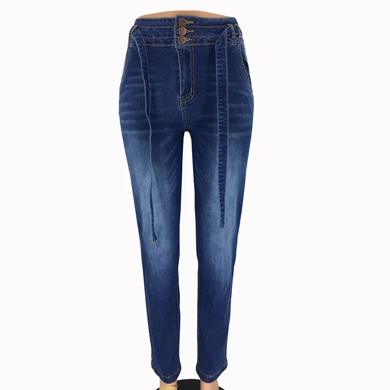 

Dilusoo High Waist Wide Leg Pants Jeans Women Elastic 3 Button Bandage Denim Jeans Pants Woman Europe 2019 Casual Jeans Trousers
