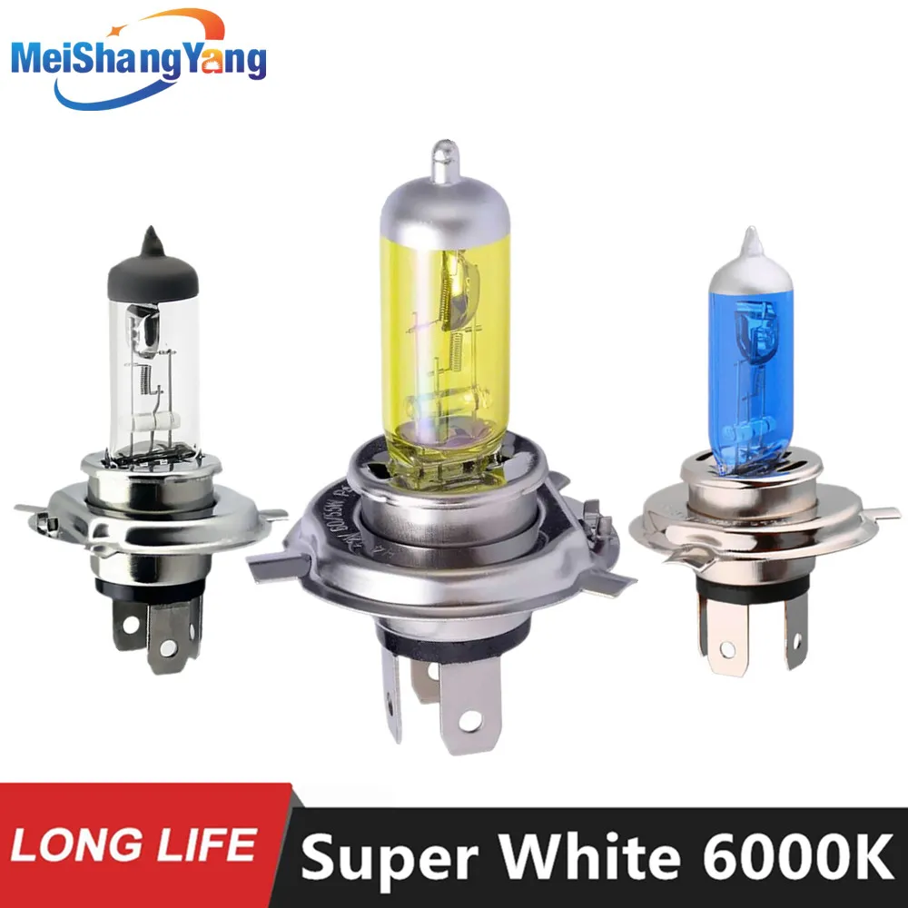 1 шт. супербелая галогенная лампа H4 H7 12V 55W/60W 3000K 4300K 6000K кварцевый стеклянный