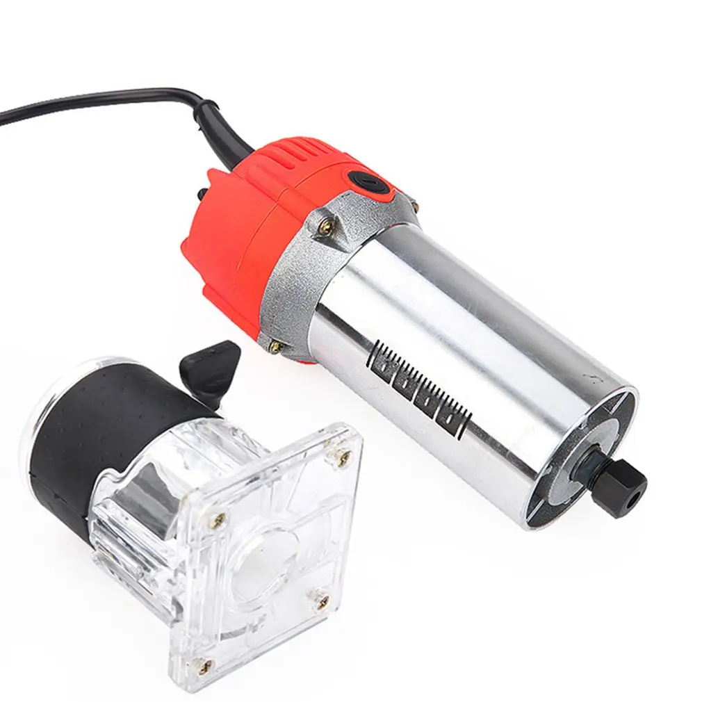 

220V 1/4 850W Trim Router Edge Wood Clean Cuts Power Woodworking Tool 33000RPM trim router Lathe Live Center Taper Tool