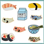 Броши в виде японской еды, коллекция суши, молочный рамен, рыба, флаг кои, сумка, одежда, декоративный лацкан, эмалированный значок на булавке, ювелирное изделие, оптовая продажа