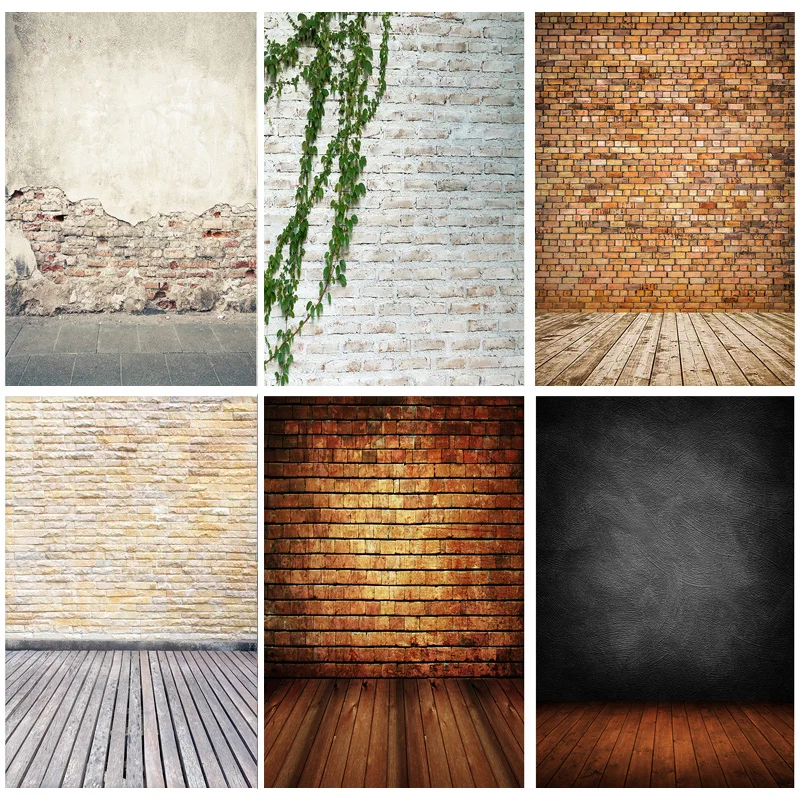 

ZHISUXI Vinyl Custom Vintage Brick Wall Wooden Floor Photography Backdrops Photo Background Studio Prop 21712 YXZQ-04