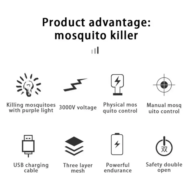

NEW Intelligent Household 2In1 Mosquito Killer Lamp Electric Shock 3500V Powerful Mosquito Swatter Bug Zapper Mosquito Trap