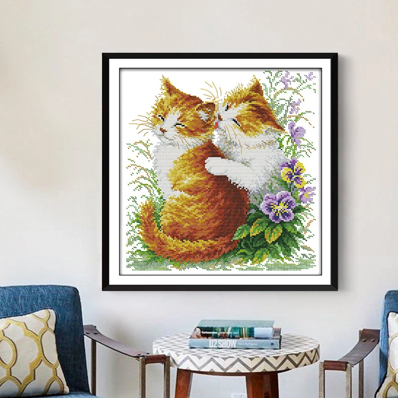 Милый Кот Вышивка крестом материалы посылка Сделай Сам набор гостиная спальня