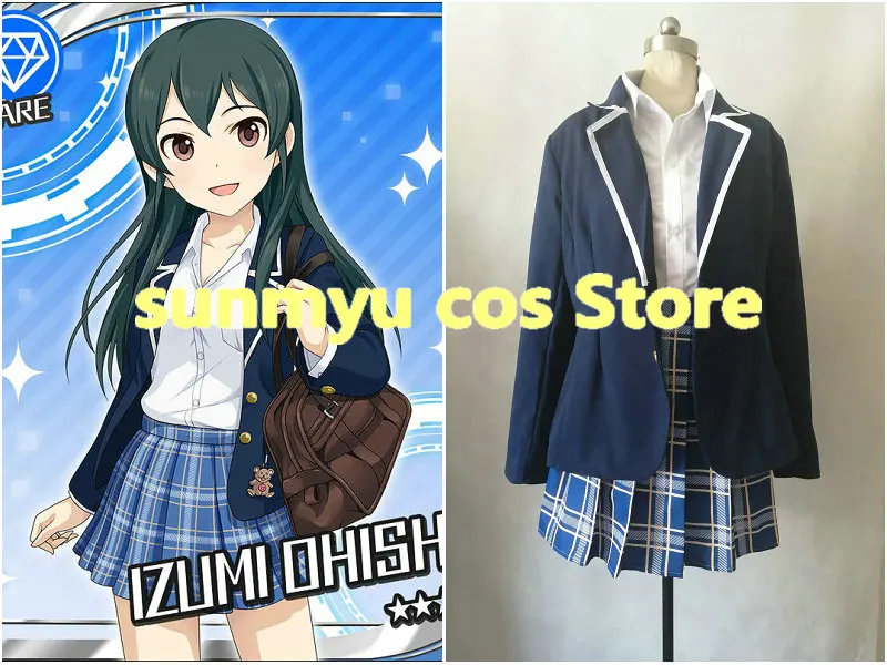 

IDOL MASTER Золушка для девочек Ohishi Izumi школьная форма косплей костюм на заказ размер Хэллоуин