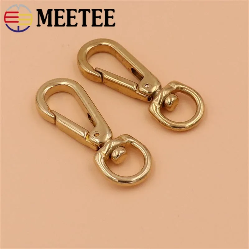 

2\4pcs Solid Brass Buckles Metal Swivel Lobster Clasps Shoulder Bag Strap Snap Hook Fastener Keyring Buckle DIY Leather Crafts