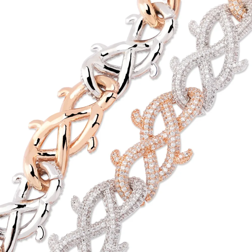 TOPGRILLZ Iced Out Корона из шипов кубинская цепочка Ожерелье Золотая отделка Мода хип хоп ювелирные изделия кубический циркон