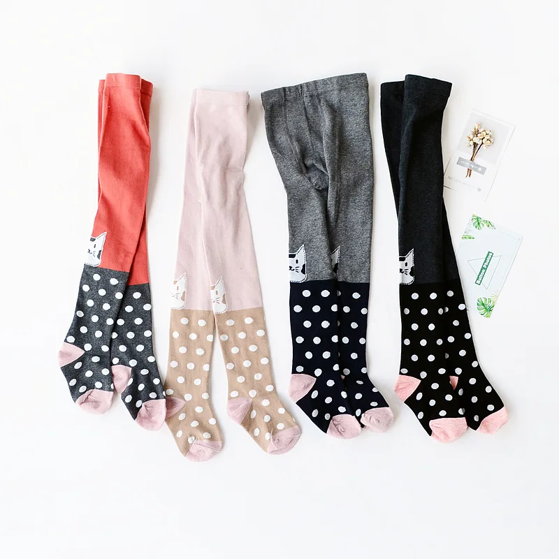 Новое поступление 2019 осенние модные колготки в горошек для девочек корейские