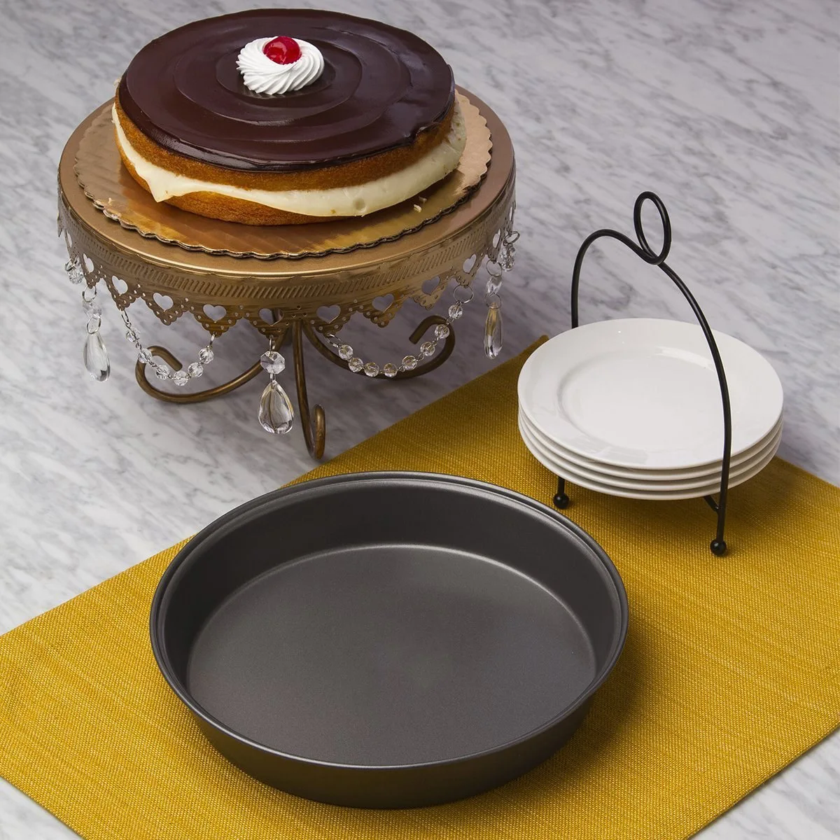 

Round Non Stick Pizza Plate Cake Bread Deep Dish Tray Carbon Steel Baking Mold Pan Pattern Kitchen Gadgets Bakeware Accessories