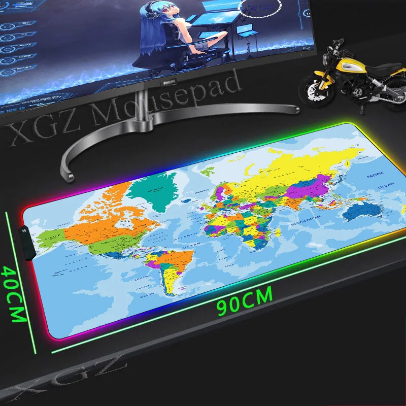 Большой коврик для мыши XGZ RGB с застежкой по краю компьютерного стола