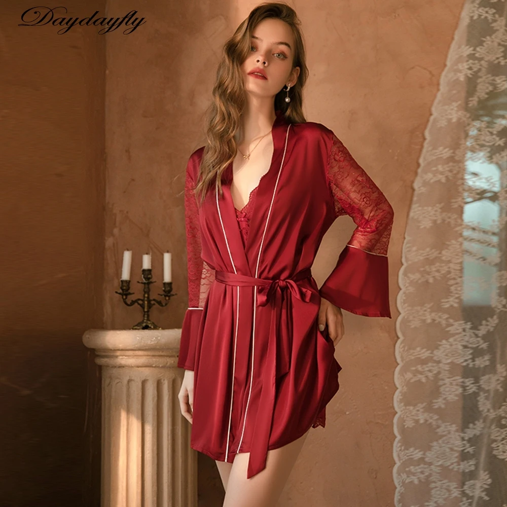 Новинка Женский Пижамный халат одежда для сна из искусственного - Цена: 746.2