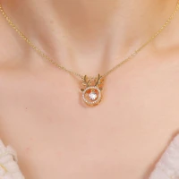 hans fashion cross border lucky antler necklace for women christmas reindeer gift pendant fine jewellery