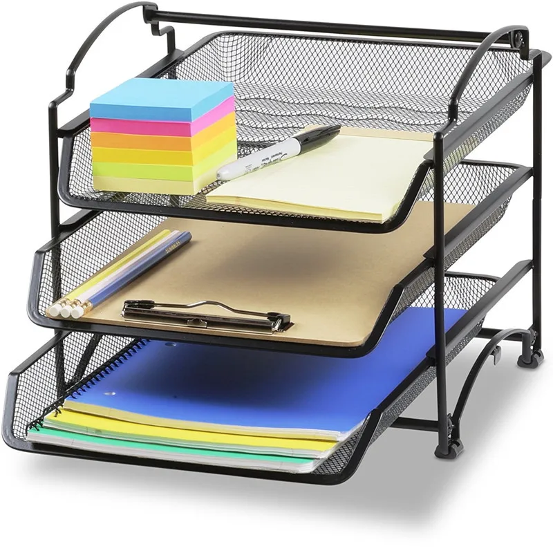 

Three layers Multifunctional File Storage Box Office Desk File Organizer Drawer Document Trays Desk Organizer