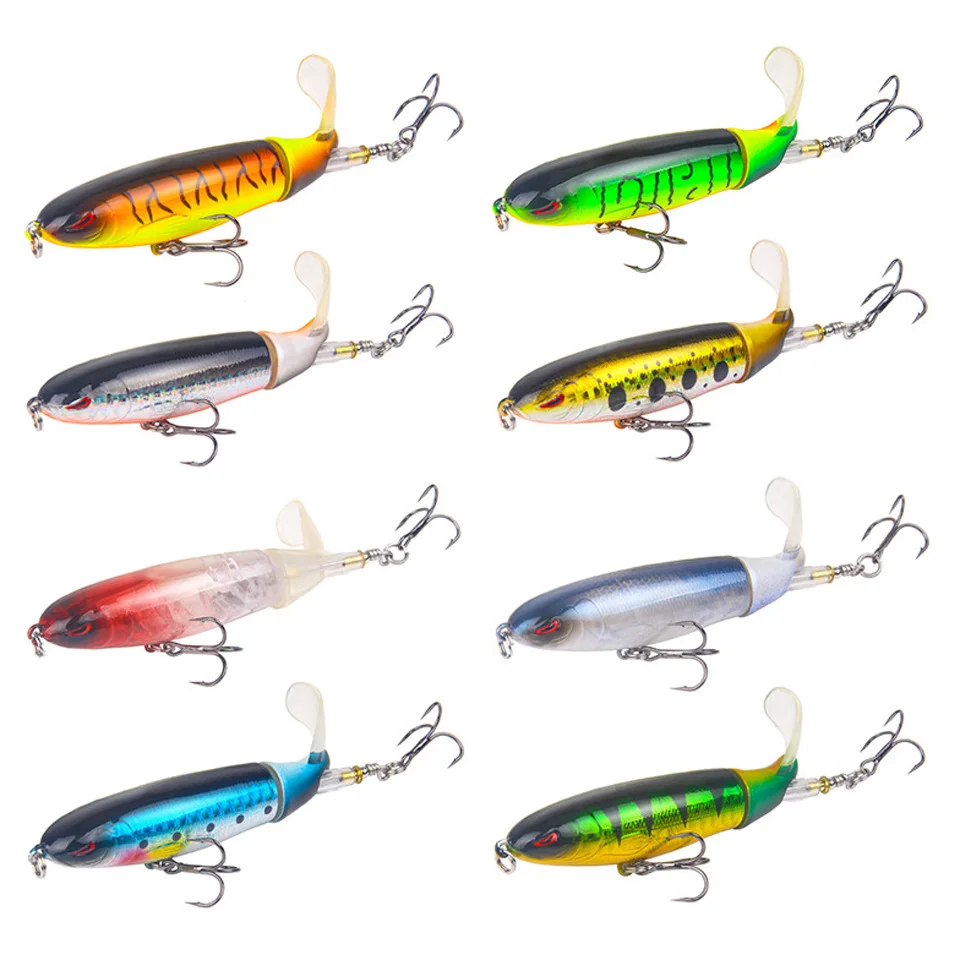 1pcs Quality Whopper Plopper 100mm/13g Top Water Popper Fishing Lure Hard Bait Wobblers Rotating Soft Tail Tackle | Спорт и