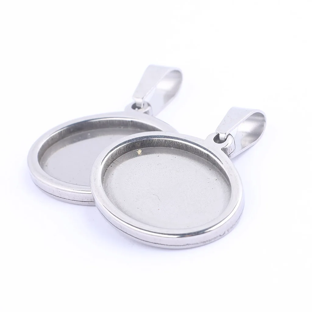 Овальные оправы для кабошона из нержавеющей стали 5 шт./лот Пустые Подвески 13x18 мм