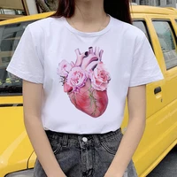 organs and flowers printed t shirt women 90s graphic t shirt harajuku tops tee cute short sleeve animal tshirt female tshirts