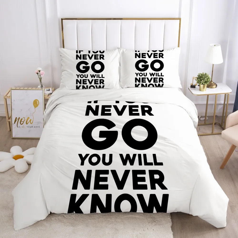 

3D Duvet Cover Sets Bedding Set Quilt Covers Comforter Cases Bed Linen King Queen Full Single Size Letter Design Home Textile