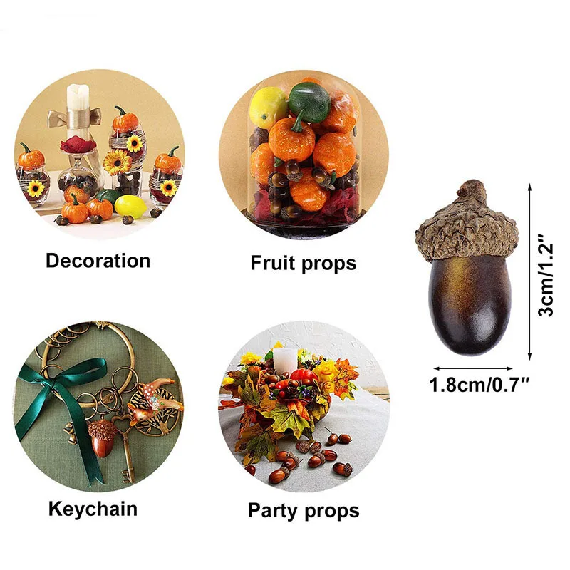 

10/20pcs Artificial Simulation Small Acorn Plant Decoration Fake Fruit Christmas Decorations For Home DIY Photography Props