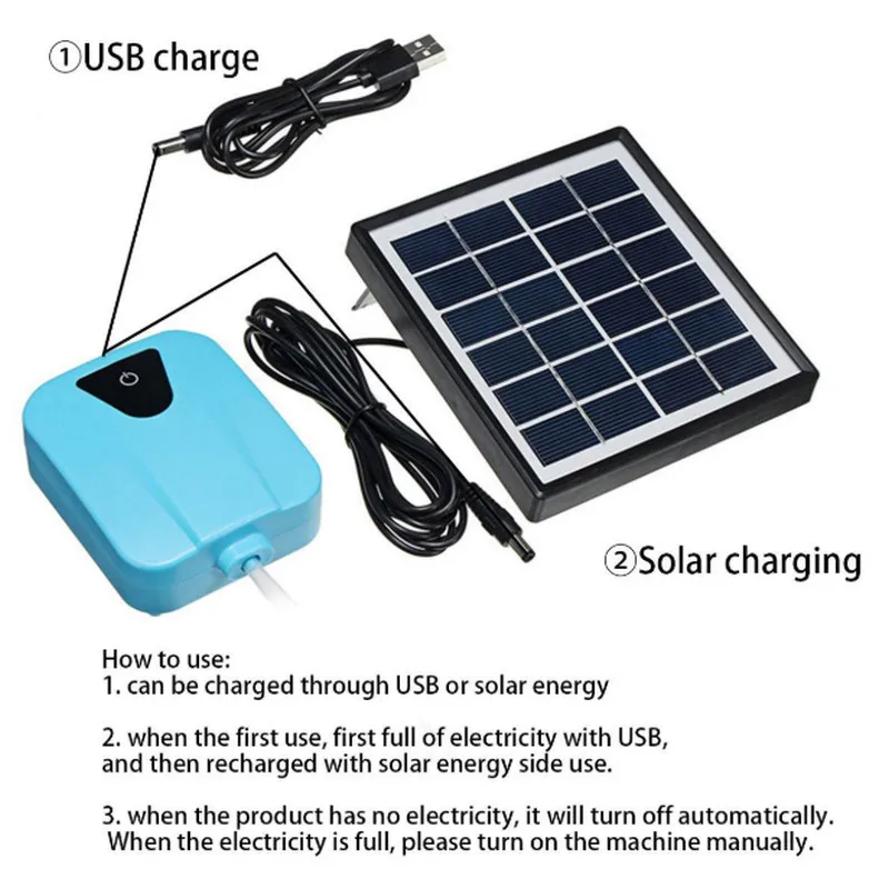 

2 L/min Ultra-quiet Solar Powered Oxygenator Water Oxygen Pump Pond Aerator Aquarium Air Pump for Plant Fish Tank Home Garden
