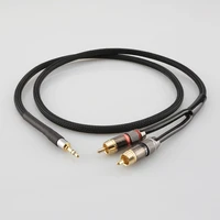 hifi 3 5mm to 2 rca stereo cable budweiser rca canare audio cable with magnetic ring for mp3 dac amp diy 0 5m 5m