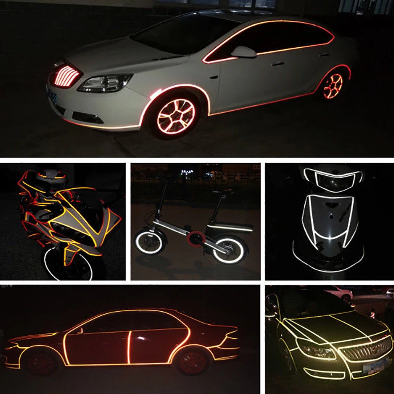 

Reflective Car Motorcycle Bike Body Rim Stripe Tape Sticker Roll DIY Decal Night Warning Bike Bicycle Cycling Sticker Accessory
