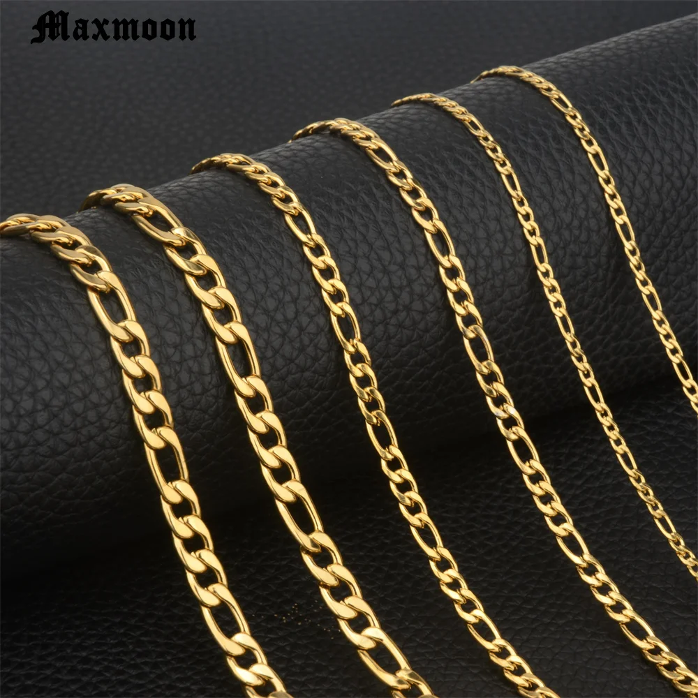 Классическая цепочка Фигаро MAXMOON из нержавеющей стали лидер продаж