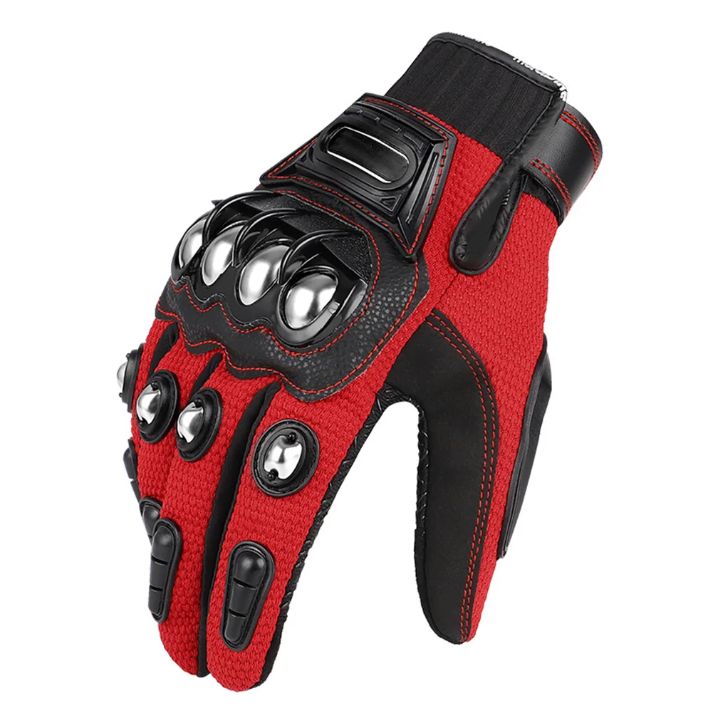 

1pair Ergonomic Motorcycle Gloves Sports Durable Anti Slip Alloy Steel Fashion Accessories Protective Full Finger Touch Screen