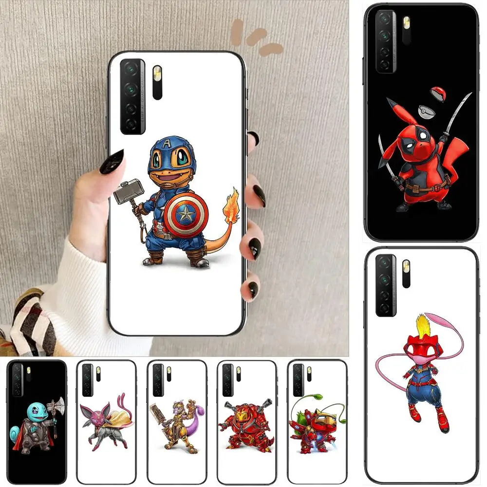 

Marvel Avengers Anime cute Black Soft Cover The Pooh For Huawei Nova 8 7 6 SE 5T 7i 5i 5Z 5 4 4E 3 3i 3E 2i Pro Phone Case cases